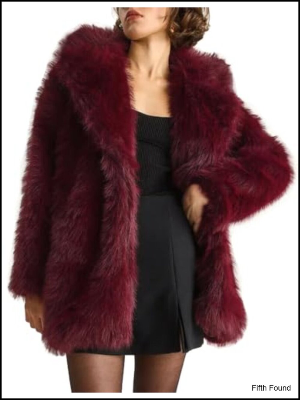Womens Faux Fur Coat Fluffy Shaggy Warm Midi Winter Jacket